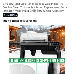 Grill Insulated Blanket for Traeger Woodridge Pro Smoker Cover Thermal Insulation Replacement Parts Insulator Wood Pellet Grills BBQ Winter Accessory