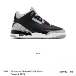 Air Jordan 3 Retro OG GS Black Cement 