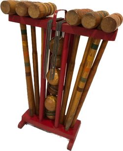 VTG Wood Lawn Croquet Game Set