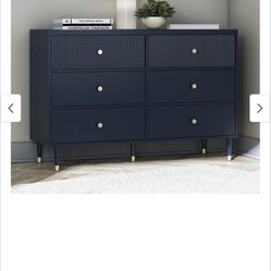 New In Box CosmoLiving by Cosmopolitan Elizabeth 6-Drawer Dresser, Navy