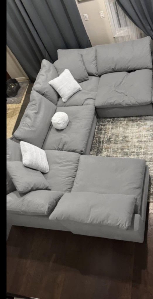 Gray Cloud Modular Sectional Couch Sofa