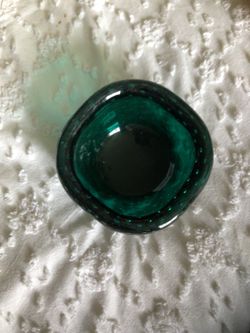 Green glass bowl