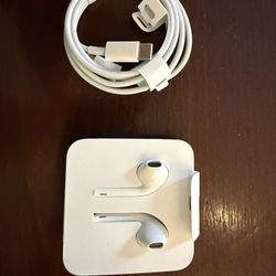 Apple Earbuds Wired + Charging Cable $10