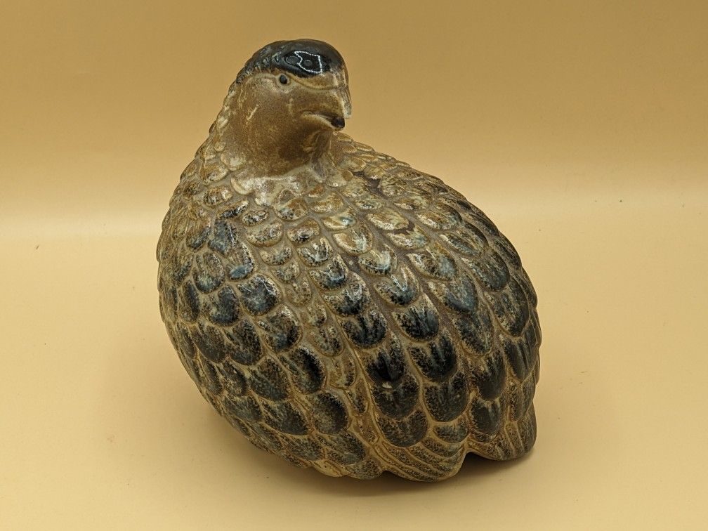 Vintage Quail Partridge Ceramic Pottery Bird Figurine 6" unmarked