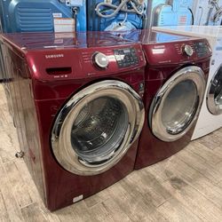 Samsung maroon washer and dryer set gas dryer
