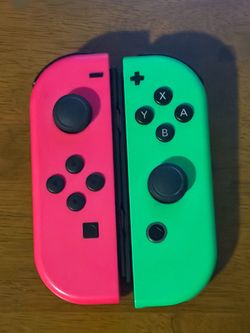 Nintendo Switch Joy-Con Controllers Neon Pink and Green
