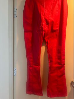 Akira - Faux Red Leather Pants