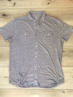 Like New Mens GAP Vintage Look Knit pocket Shirt blue heather 3XL Tall