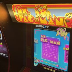 1Up Arcade MS-PAC-MAN -PAC-MAN 3/4 scale arcade cabinets modded Lights 