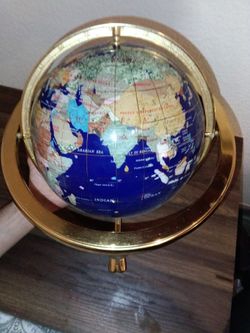 Vintage Stone and Shell-Inlaid Globe