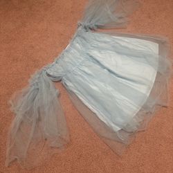 New Xl Blue Tulle Poof Sleeve Maternity Photo Dress