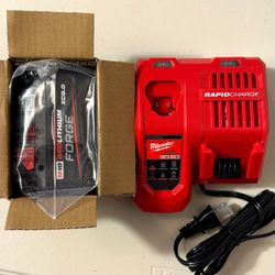 New Milwaukee M18 / M12 Multi-Voltage Charger 48-59-1808, Forge XC 8.0Ah Battery