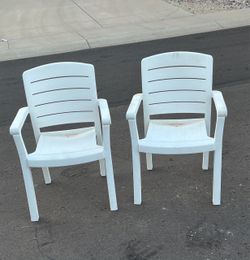 Plastic Patio Chairs $10 for both