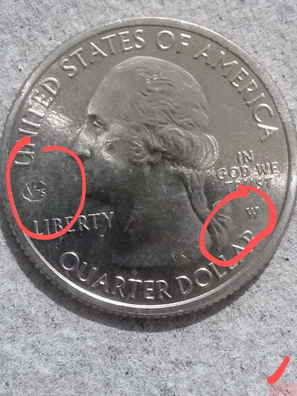 25 Cents Con Marca De Seca W