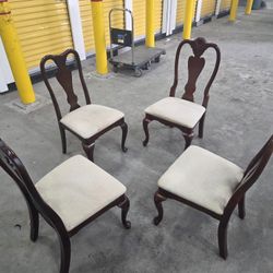 Dark Cherry Vintage Full Wood Set Of 4 