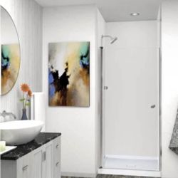 Shower Door with Clear Glass, Framelessw