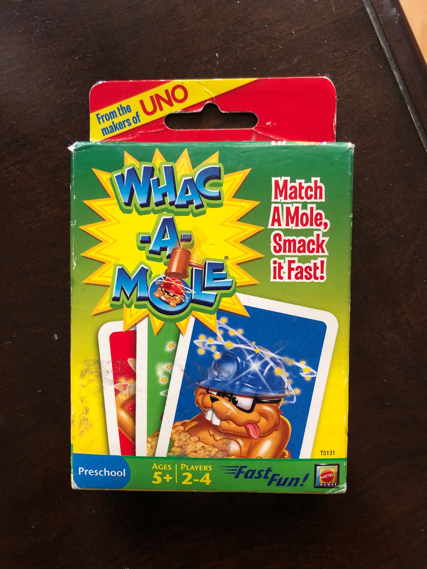 Whac a mole kids card game