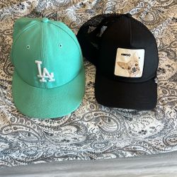 LA world series 2020 hat and  the farms hat 