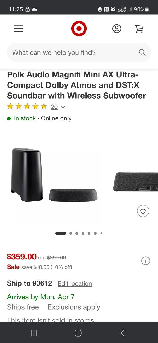 POLK MAGNIFI MINI AX SOUND BAR SYSTEM