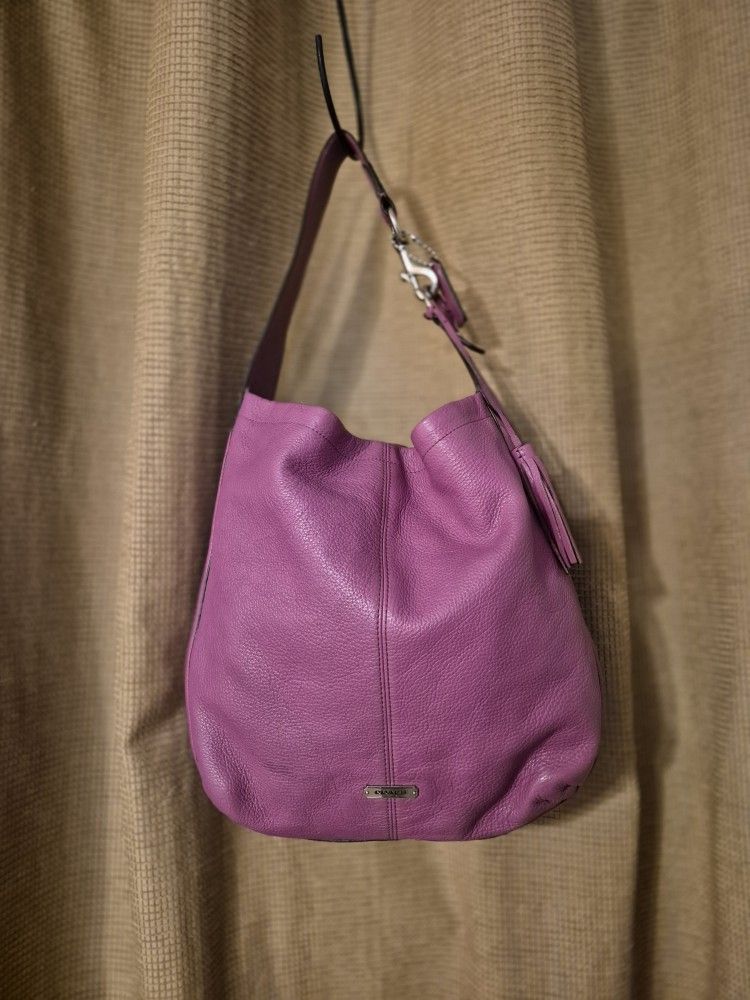 Coach F23300 Avery Pebbled Leather Hobo NWOT - Vibrant Pink With Tag & Tassel