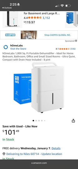 hOmeLabs 1,000 Sq. Ft Portable Dehumidifier