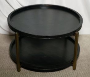 Black Wood & Metal Circular Coffee Table - Height: 18” X Length: 30” - Made In India - $79 OBO - Great Condition - Pick Up In North Hollywood Today!