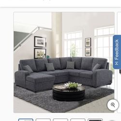 Infinity Fabric Sleeper Sectional with Chaise Lounge Storage