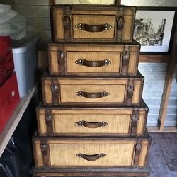 Wooden antique drawers with mirror
