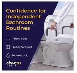 Medical Raised Toilet Seat with Handles, Pick-up only.