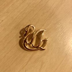 Swan Gold Toned Pin