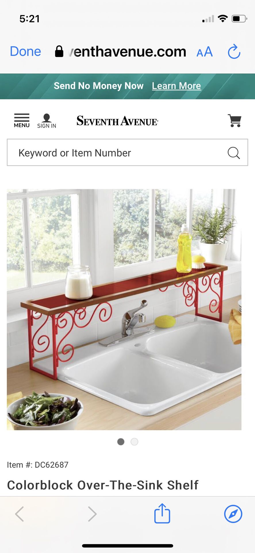 Over The Sink Shelf Red New In Box 