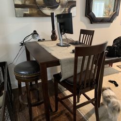 Tall Kitchen Table Set (2 Chairs, 2 Stools)