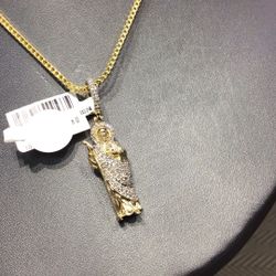 10k Gold Diamond Pendant With Franco Chain Together Deal Both .💎💎💎