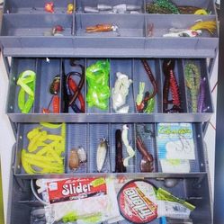 Fishing Tackle Box And Tackle 