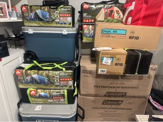 New coleman coolers and camping tents
