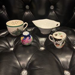 Misc Vintage Porcelain Cup + Accessory Collection 4 Pcs All For 16