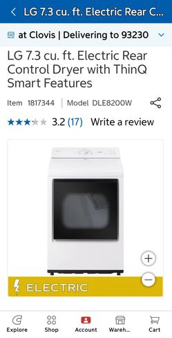 LG 7.3 cu. ft. Electric Rear Control Dryer with ThinQ l