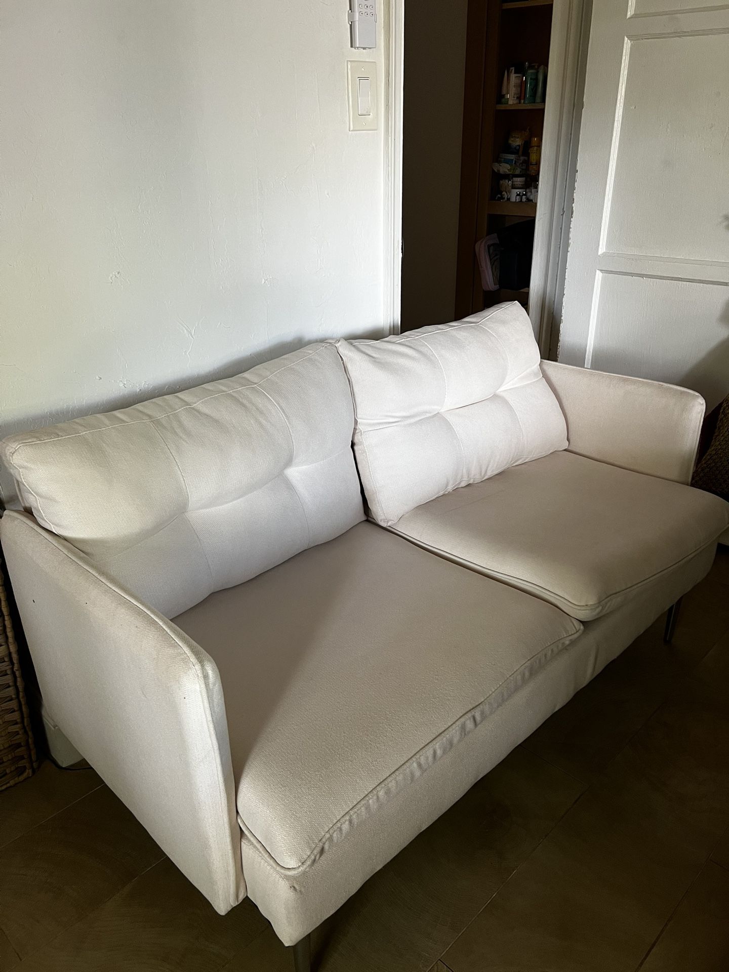 Small Beige Love Seat For Sale