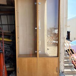 7’ Cabinet w/ Glass Shelves & Storage Space Below - Sold Separately

