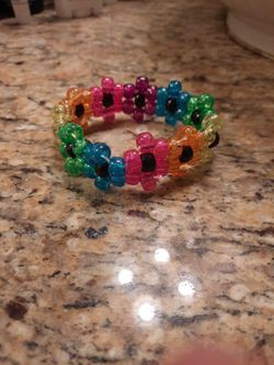 Rainbow Kandi Flower Cuff