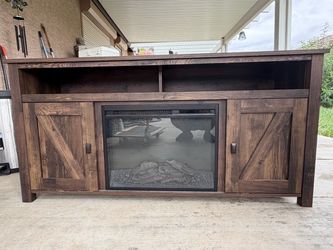 Farmhouse TV Stand with Electric Fireplace
