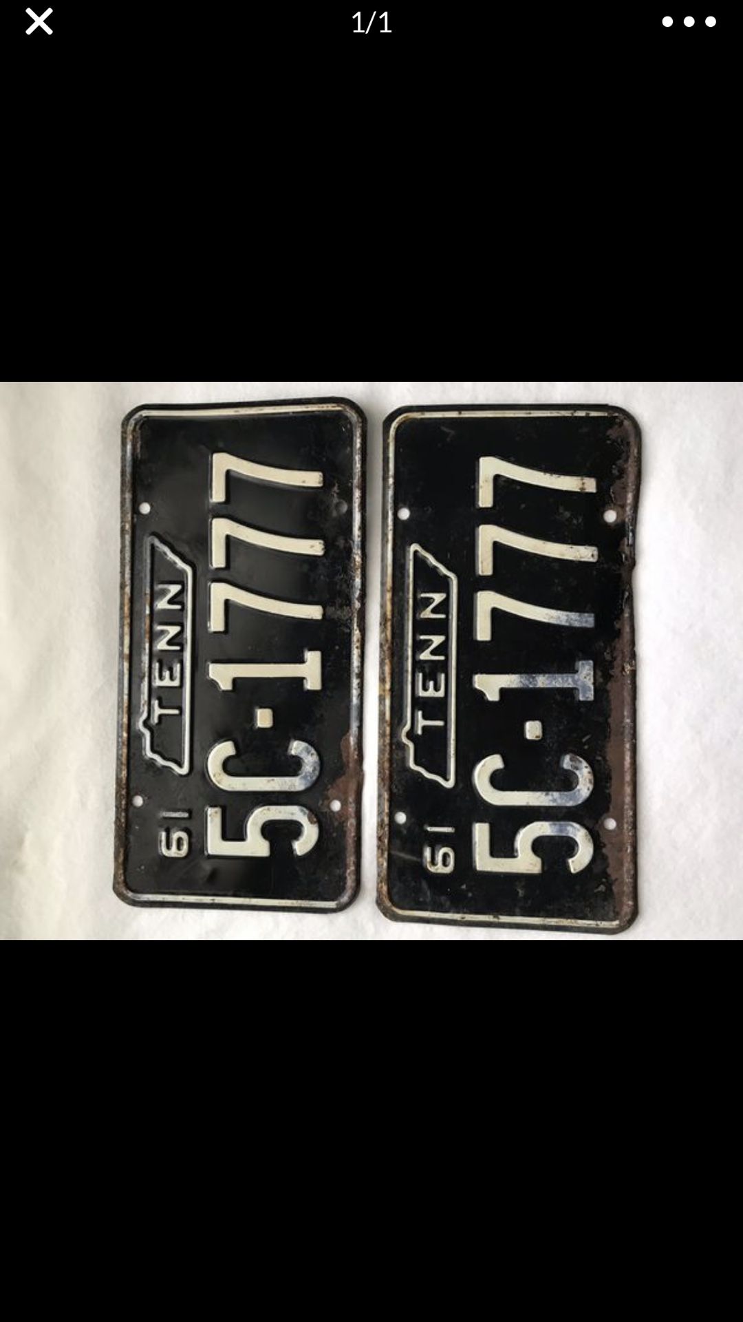 1961 Tennessee license plate