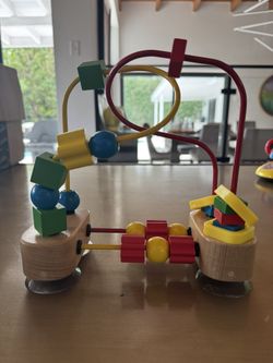 Melissa & Doug First Bead Maze Wooden Educational Toy for Floor, High Chair, Table: Activity Play Center with Bead Rollercoaster