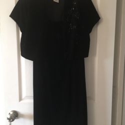 Cute 2 Piece Black Velvet Dress - Size 10