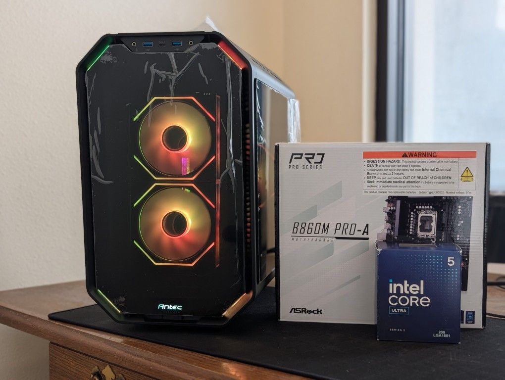 Intel Core Ultra 5 + RX 6600 XT Gaming RGB MATX Desktop PC Computer