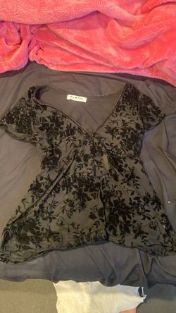 Medium Gothic Black Floral Top
