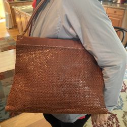 Henry Beguelin Leather Medium Magic Tote Bag, Brown, Made in Italy