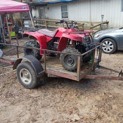 Yamaha Timberwolf 300 Four Wheeler And 5 Ft 2x8 Ft 4 Trailer Dump Trailer Sold Together