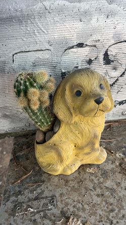 Ceramic Dog Figurine Planter