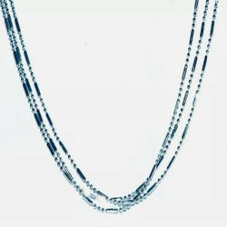 NEW Gorgeous 18" Silver Long Beads 3-Layers Chain Necklace Womens Jewelry.  I bundle so please check out my other necklaces, jewelry and numerous item